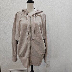 Victoria's Secret Tunic Zip Up Fleece Jacket with Satin Ties